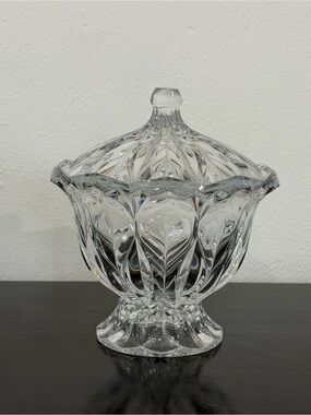 JG Durand lidded crystal compote